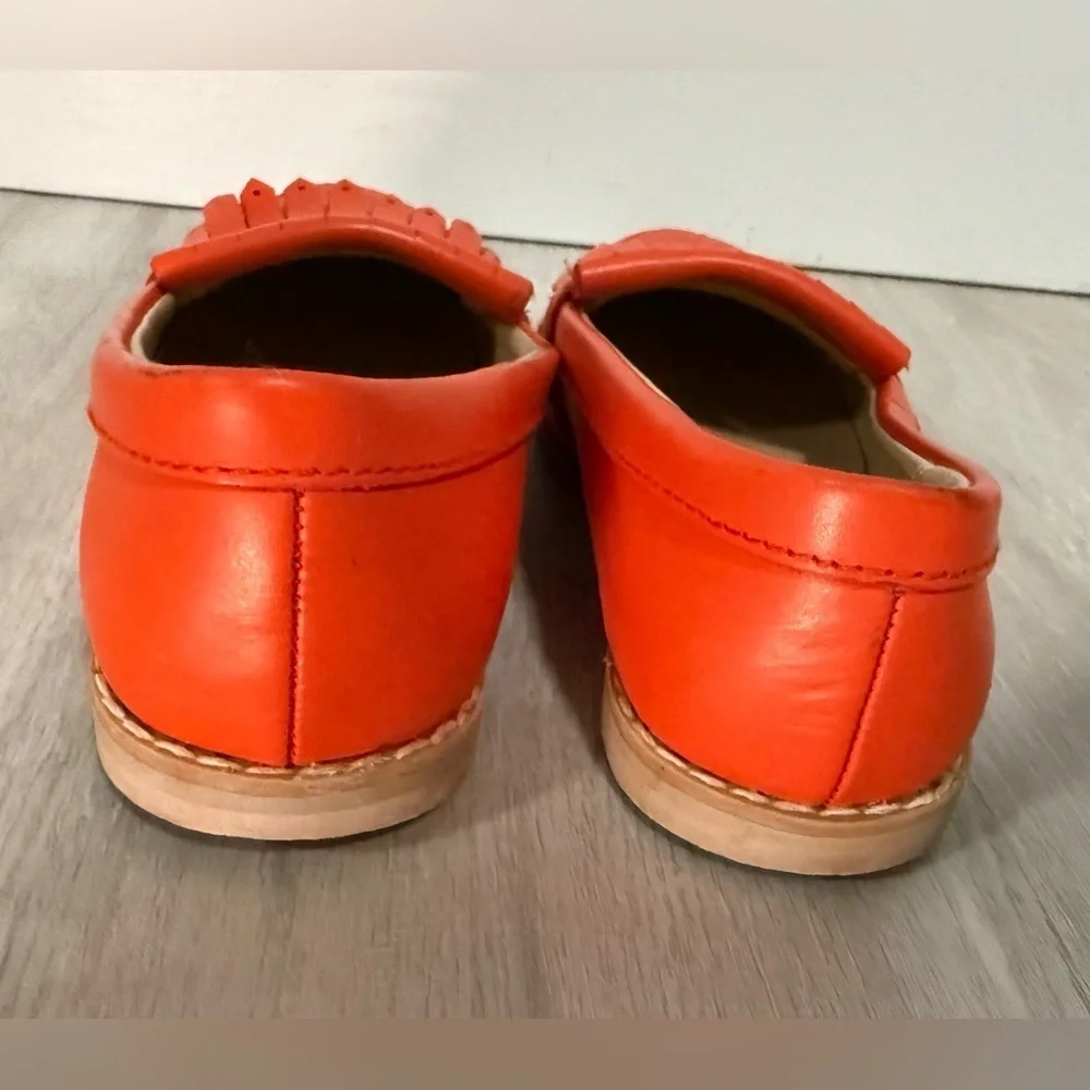 Janie‎ and Jack Orange Leather Tassel Loafer Shoes Kids Size 9